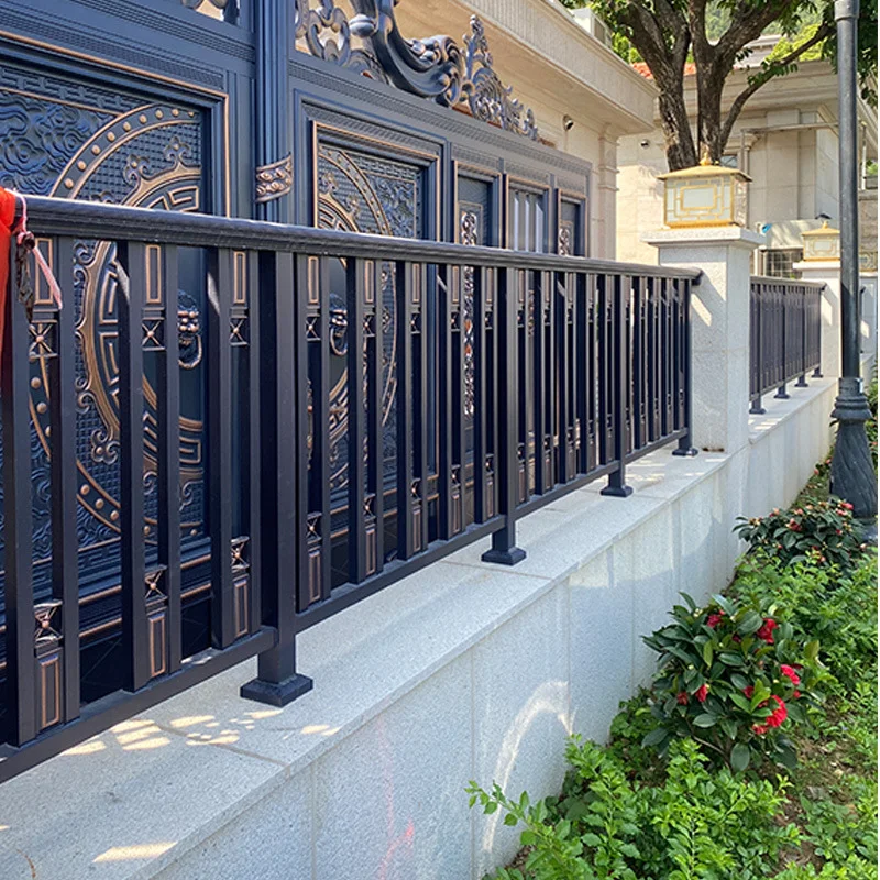 &*VidaXL Steel European Style Garden Gate 1.75x4m Black DIY for Garden Porch Pool Orchard