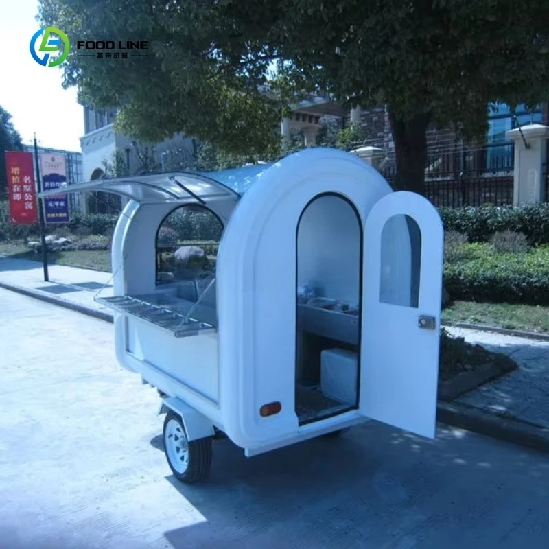 Mini Mobile Donut Vending Cart Mobile Food Carts Restaurant Hood System Food Trailer Fiberglass for Coffee Mobile Restaurant view 3