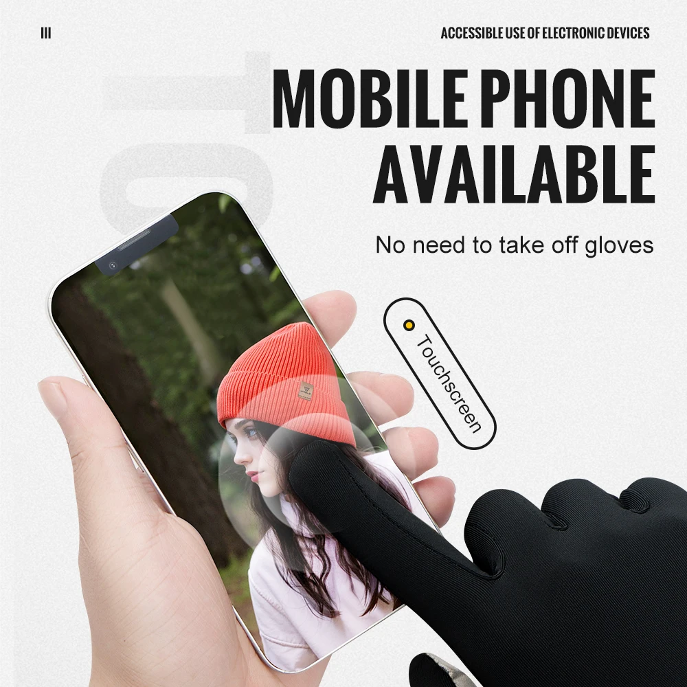 WRELS Winter Full Finger Gloves Windproof Fleece Cycling Motorcycle Fleece Gloves Thermal Elastic Touchscreen Running Gloves