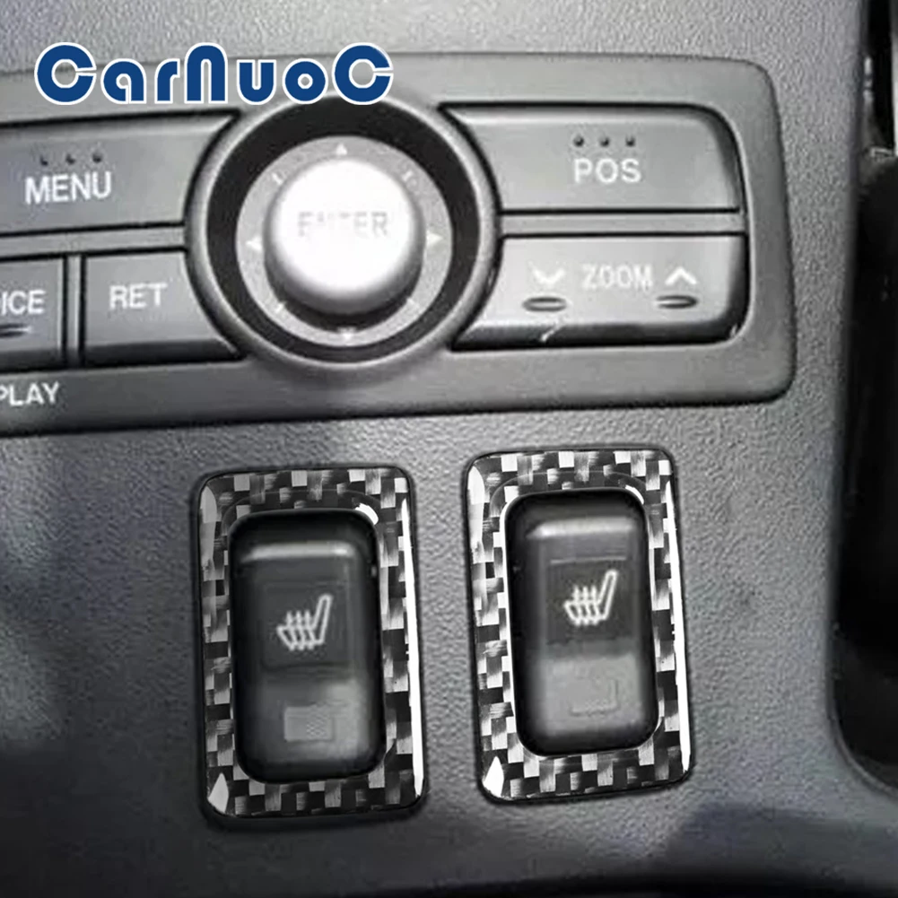 

Car Carbon Fiber Interior Stickers Seat Heating Panel Decorative Cover Trim For Mazda RX8 2004 2005 2006 2007 2008 Accessories