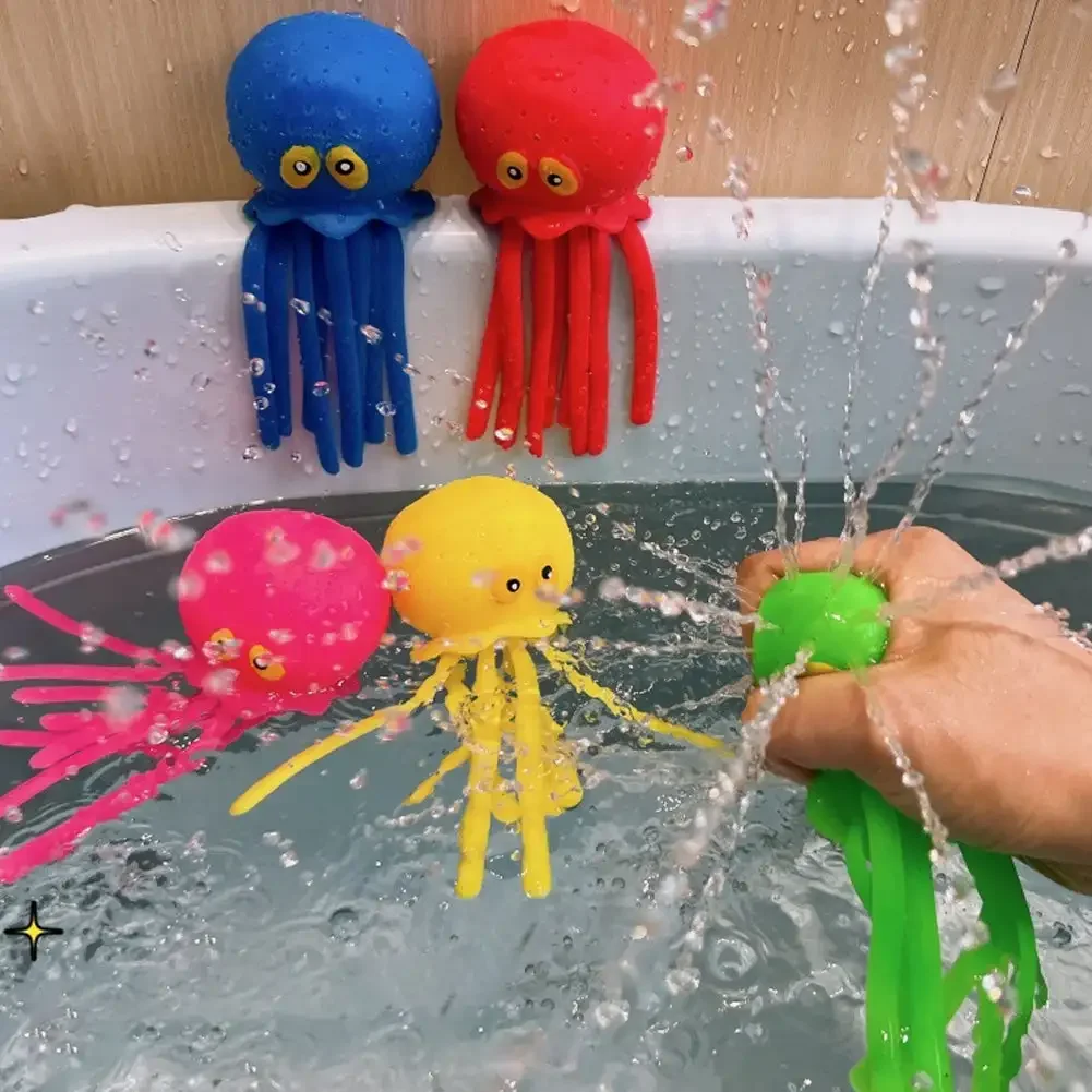 Baby Bath Toys Sponge Water Absorbing Octopus Squeezing Stress Relief Toys Summer Swimming Play Water Bath Toy for Children