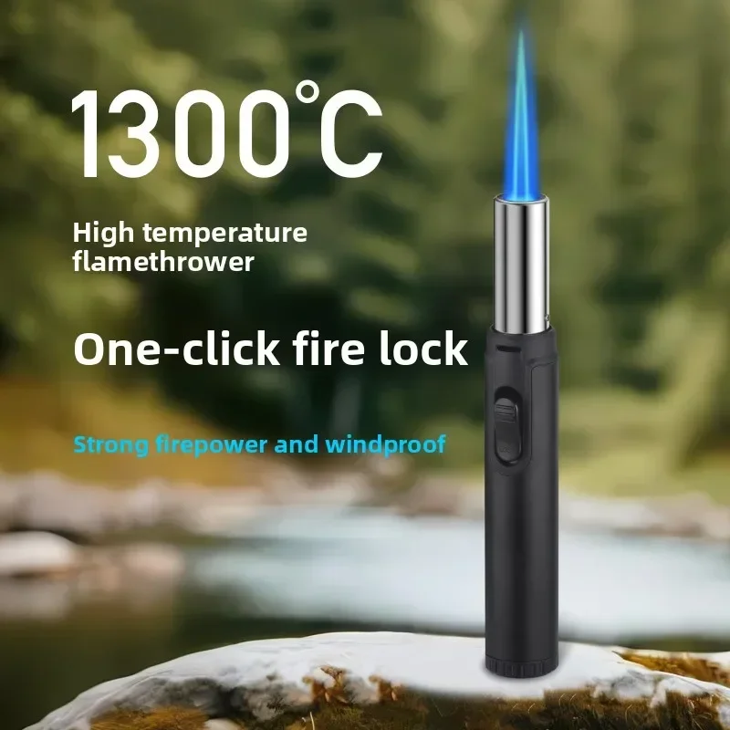 

Creative Metal Outdoor Windproof Butane Gas Lighter Blue Flame Torch Jet Ignition Gun Barbecue Kitchen Welding Tool