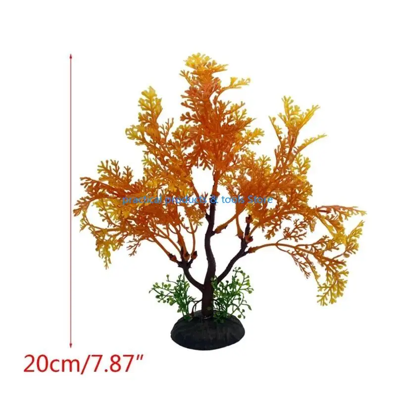 77JB Aquarium Plants Artificial Fish for Tank Decorations Plastic Aquatic Plants 15cm Height Underwater Realistic Small Trees