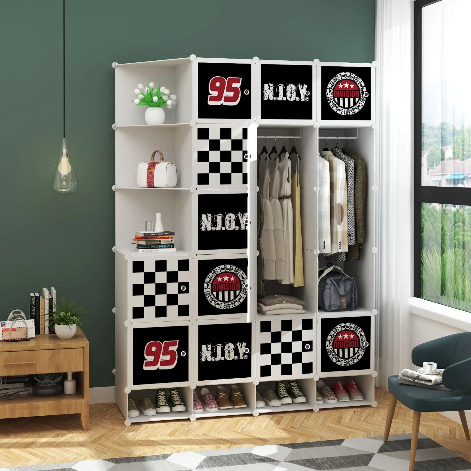 

'Household Assembly Good Quality DIY Plastic Storage Wardrobe Closet