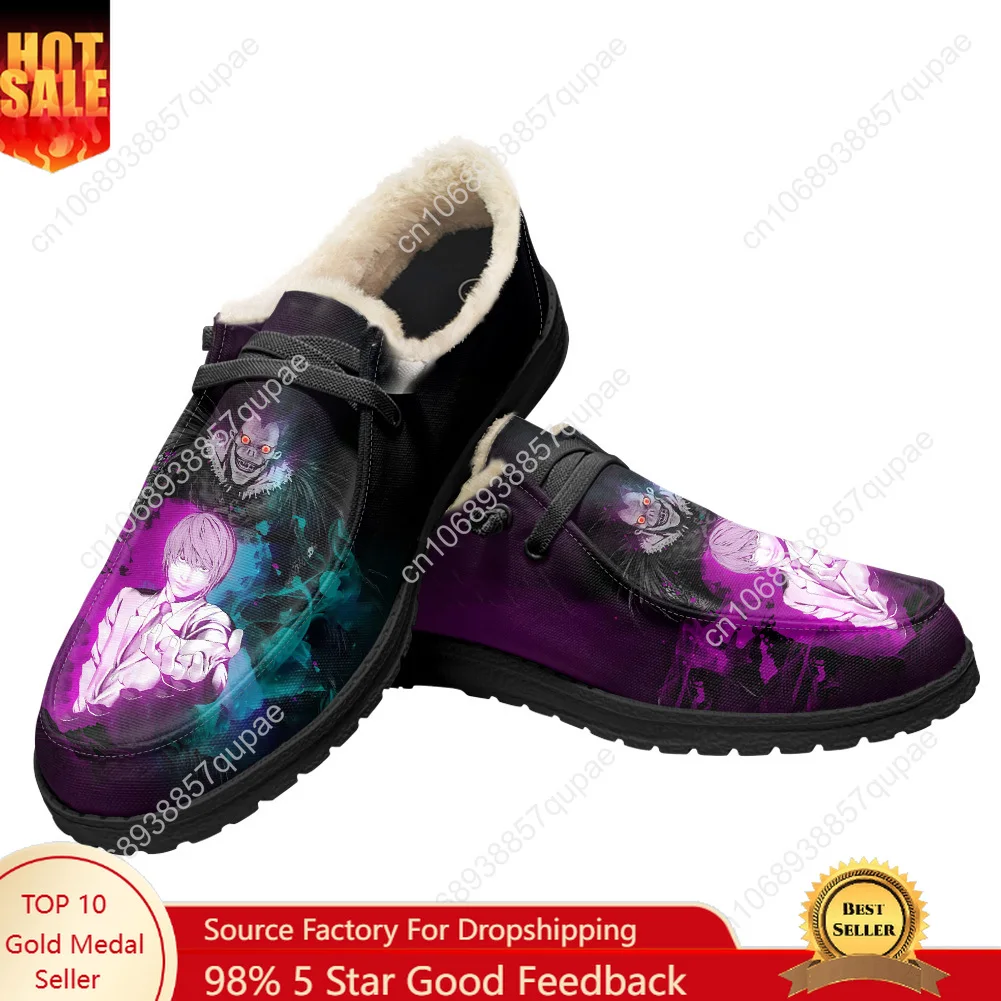 

Death Note Flat Shoes Anime Cartoon Men Women Teenager Sneakers Soft Keep Warm Shoes Outdoor Casual Footwear Custom Made Shoe