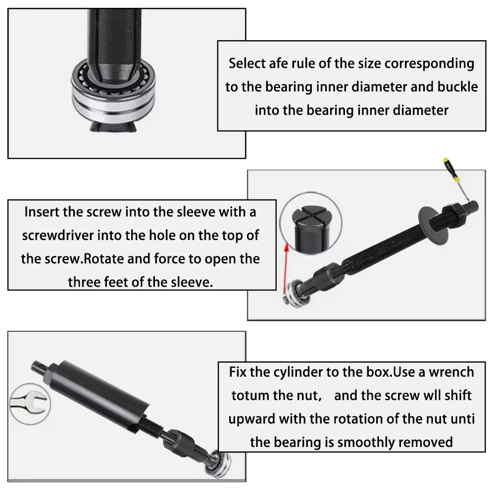 Extrator de rolamento interno de motocicleta, 9-23mm, ferramentas de reparo manual, removedor de engrenagem de roda, extrator de tração