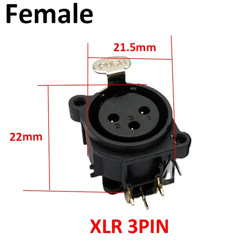 10Pcs 3Pin XLR Male/Female Panel Mount Metal Shell Nickel Plated 3 Poles XLR Socket Chassis MIC Microphone Connector