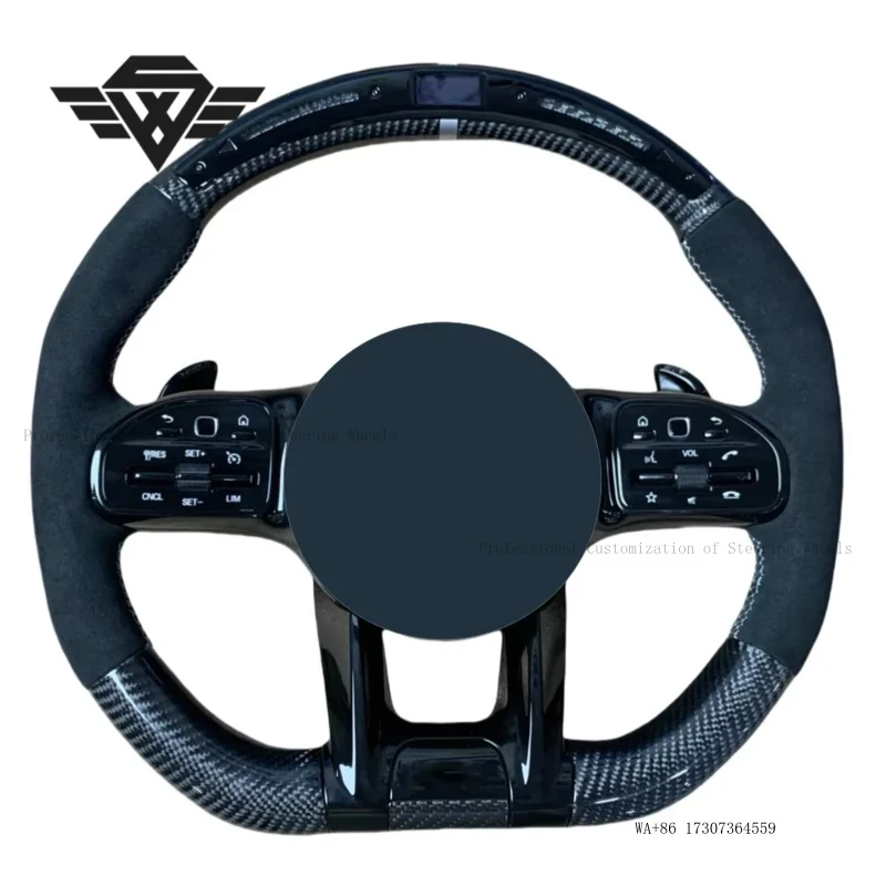 Customized Steering Wheel Suitable for Mercedes Benz 809 AMG Carbon Fiber Steering Wheel LED Lights