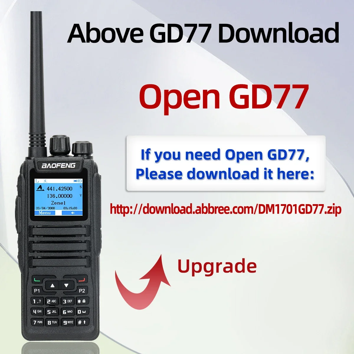 BAOFENG DM-1701 DMR Digital Walkie Talkie Open GD77 Dual Mode Analog Tier 1+2 Dual Time Slot Digital Call VHF UHF Two Way Radio view 3