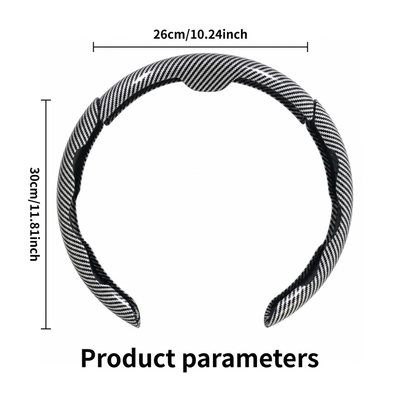 No Standard Model3Car steering wheel cover with snake pattern silver with hand grip，Card-type installation/Stable and non-slip，G