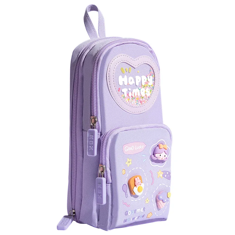 Imagem -06 - Grande Capacidade Lona Bolsa Lápis Kawaii Lápis Cases Bolsa Titular Caixa para Meninas Material Escolar Papelaria Estudante 1pc