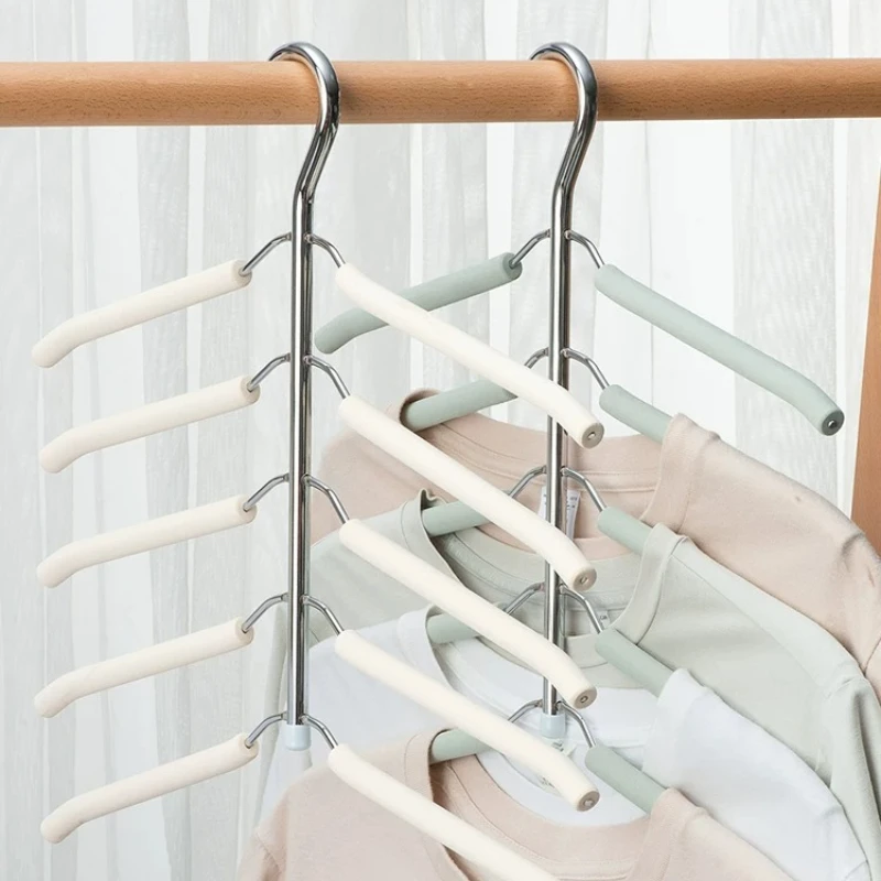 Multifunctional Space‑Saving Clothes Hanger Non‑Slip Garment Holders Multi‑Layer T‑Shirt Storage Racks Clothing Boutique Display