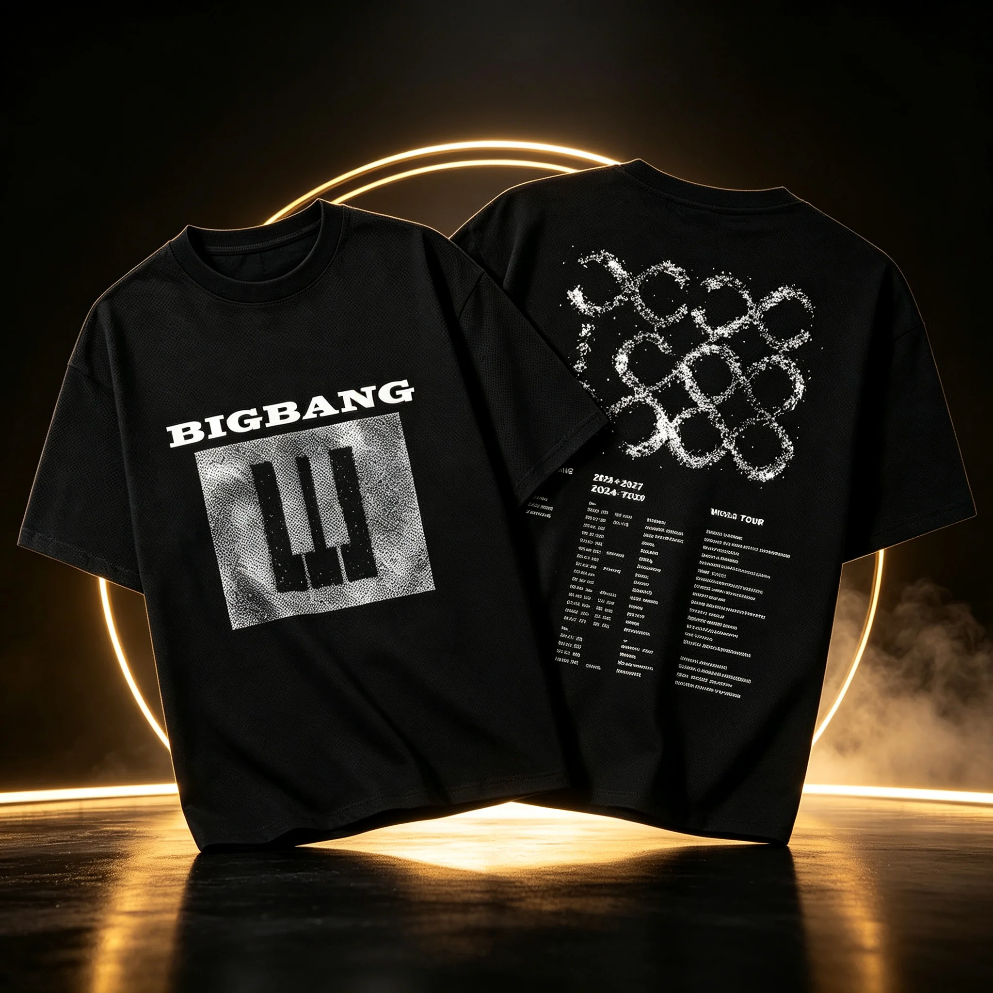 Bigbang 20th Anniversary Concert Kpop T Shirt Unisex Front Back Graphic Print World Tour Short Sleeve Fan Casual Streetwear Tee