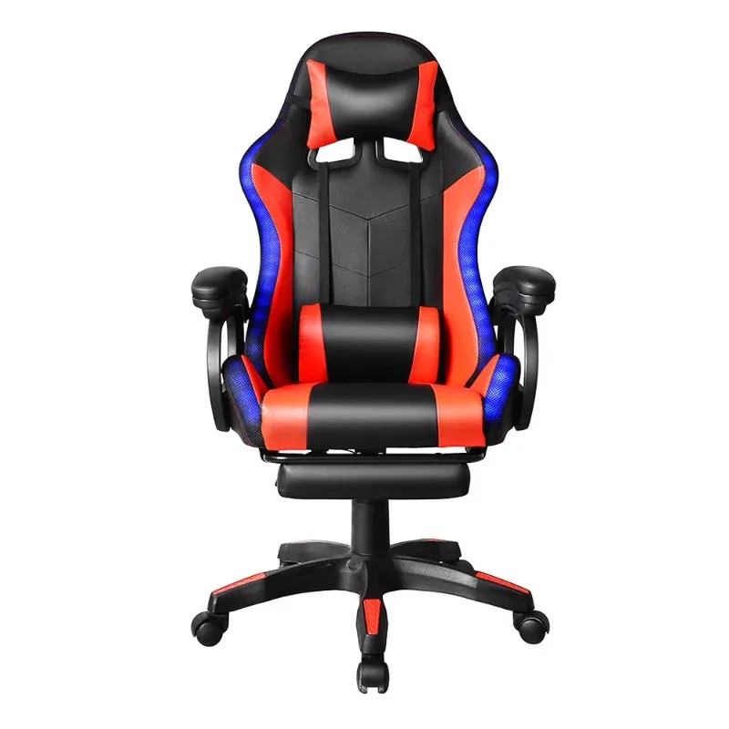 

Computer computer gaming chair gaming pu leather Shilla gamer massage racing gaming chair with lamp and speaker