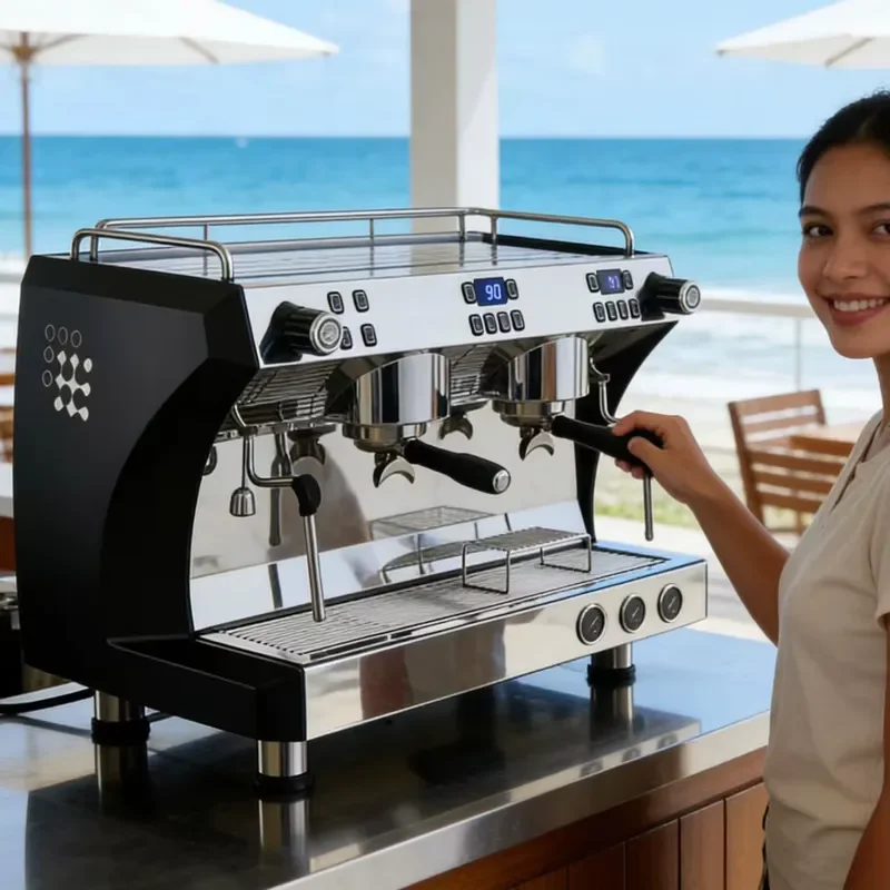 For E61 Rotary Pump 2 Group Professional Commercial Espresso Coffee Machine Barista Business Use