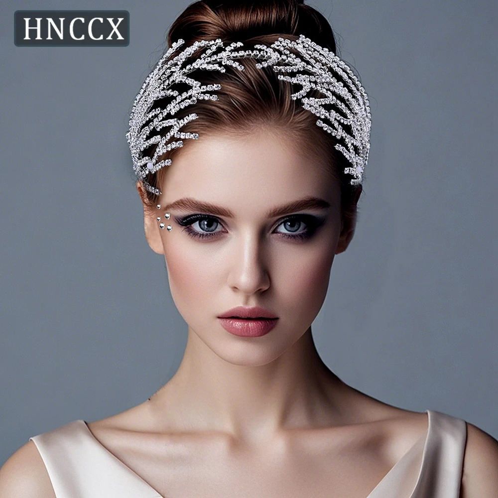 HNCCX Wedding Hair Hoop Rhinestone Chain Headband Bridal Hair Accessories Bride Headdress Shining Headwear For Party CP666