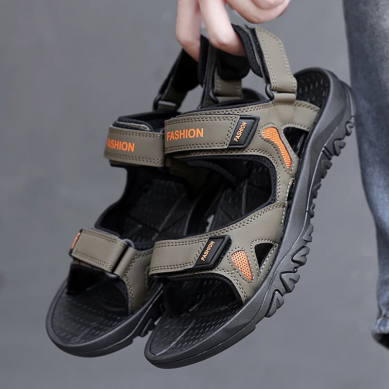 Herrenmode-Sportsandalen, atmungsaktiv, rutschfest, für den Strand, Sommer, lässige Wandersandalen, verschleißfest, Übergröße 40–48