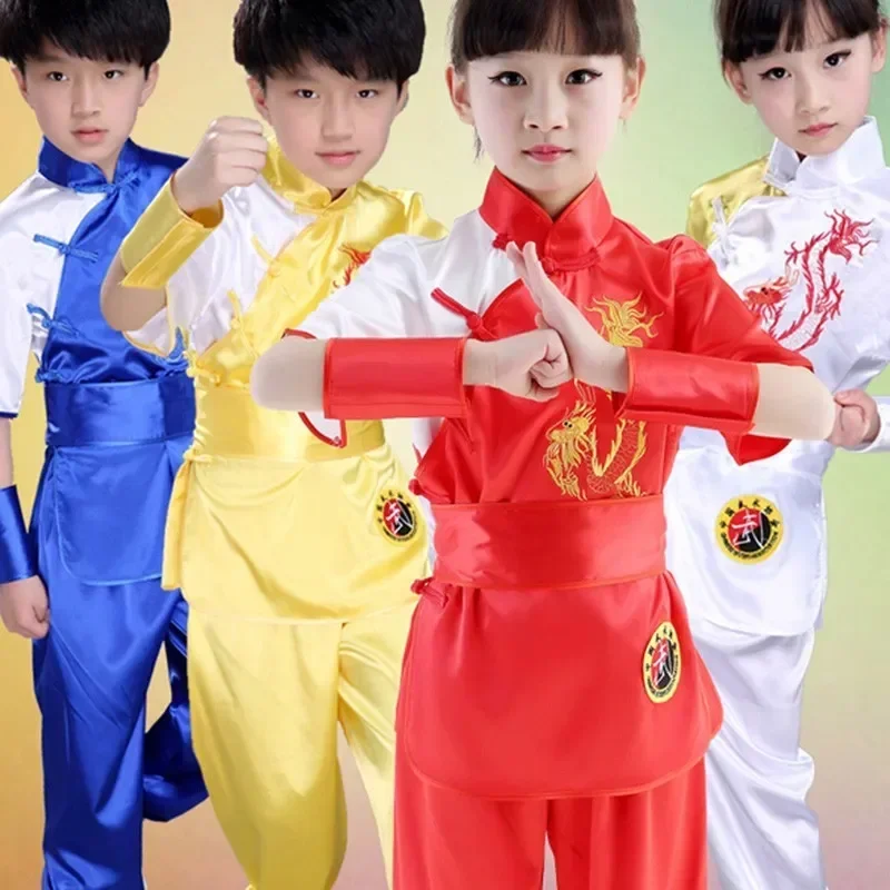 Suit Girls Boys Stage Performance Costume Set Children Chinese Traditional Wushu Clothing for Kids Martial Arts Uniform Kung Fu