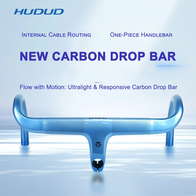 

Hudud HB02-1 Carbon One-Piece Drop Bar | T800 | Top 360 to 440 | Reach 79 Drop 125mm | Angle -10°