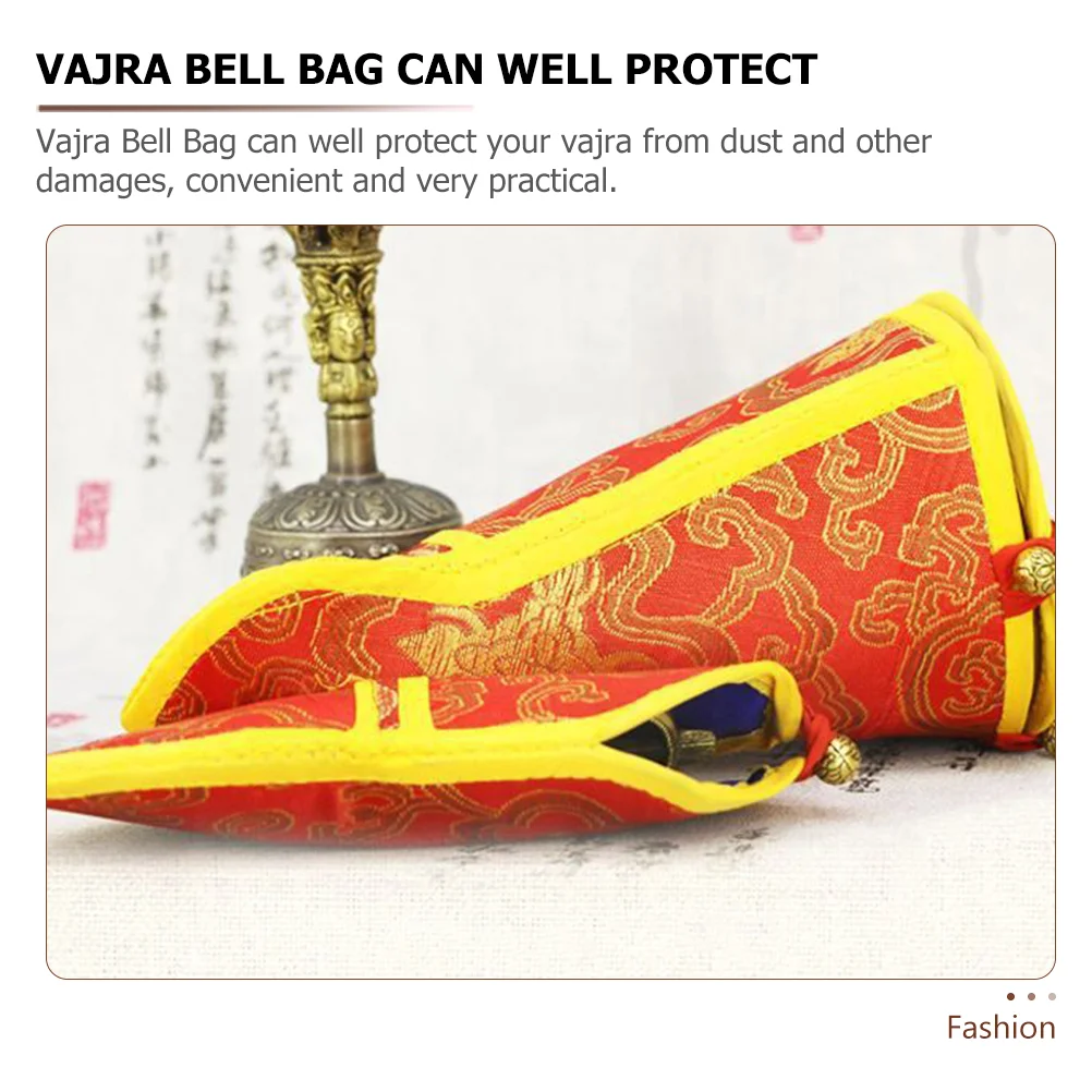 Storage Bags Vajra Thickened Dorje Pouch for Bell Shaped Case Red Musical Instrument