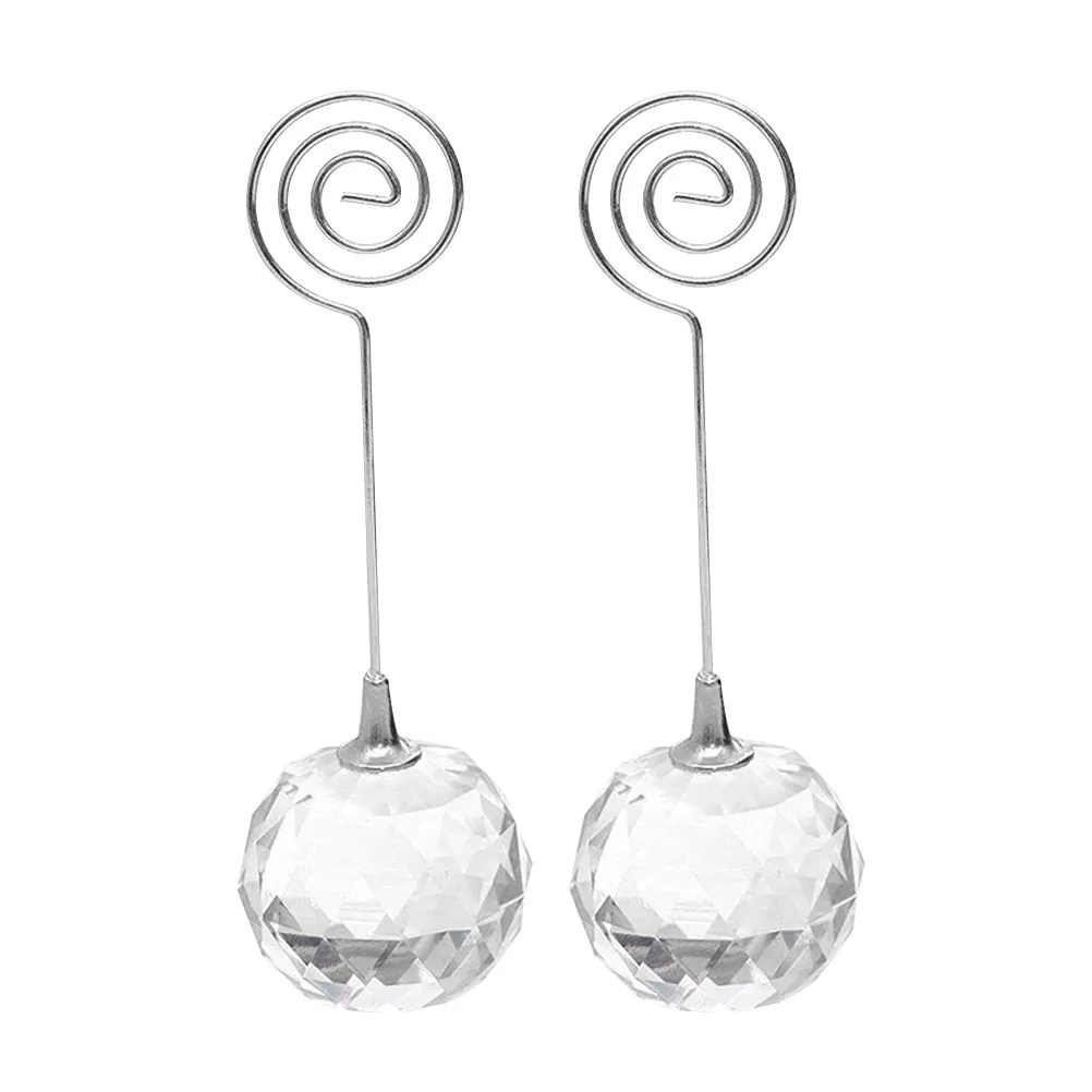 1Pcs Crystal Ball Memo Holder Decorative Base Note Clip for Wedding Party Desk Photo Holder Table Marker Reception Favor