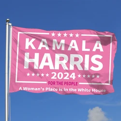 3Jflag 90x150cm Kamala Harris 2024 Flag un posto da donna è nelle elezioni della casa bianca bandiere divertenti arazzo in poliestere