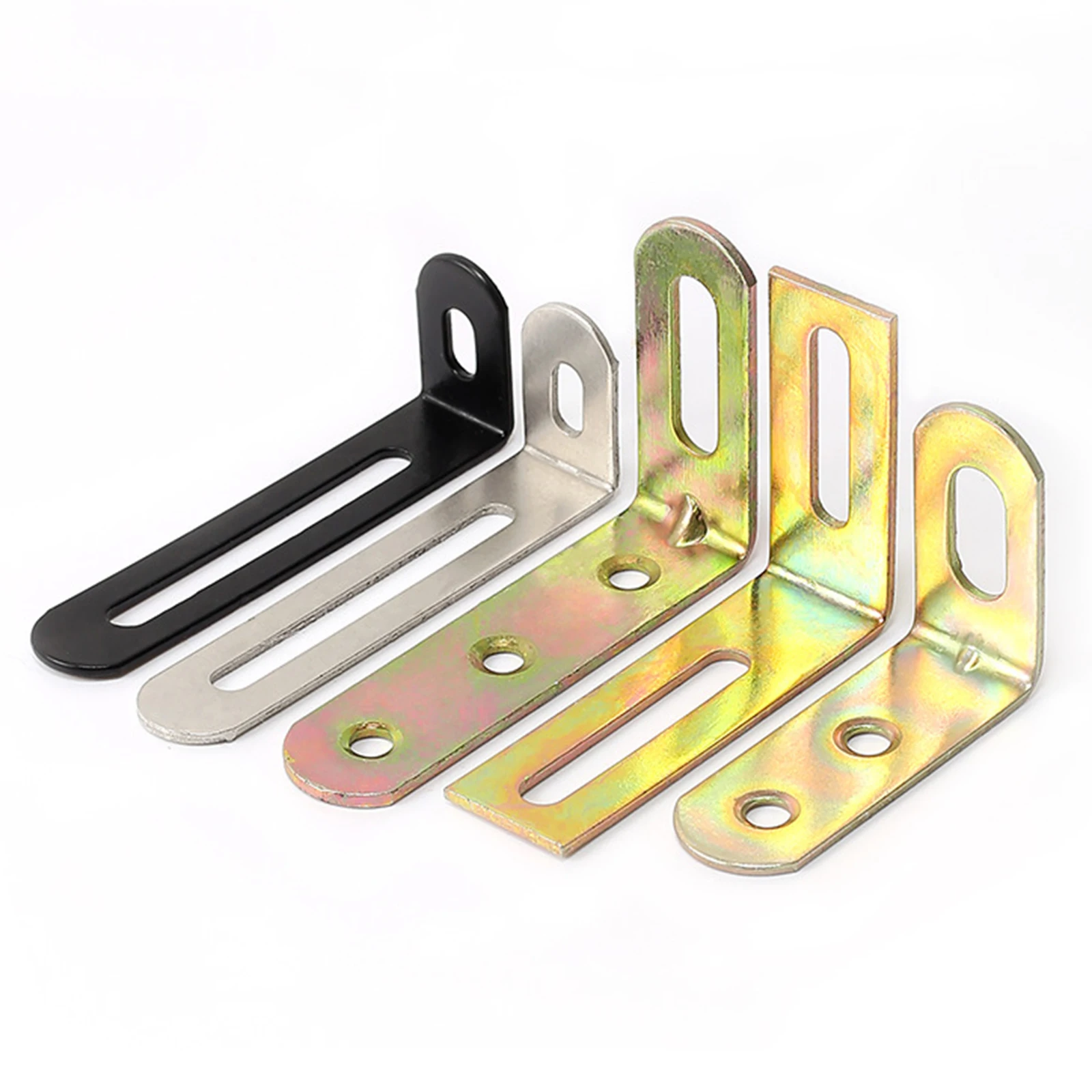 4Pc Adjustable Right Angle Code Bracket Furniture Board Connector Metal L Shape Corner Brace Support for Holding Mounting Fixing