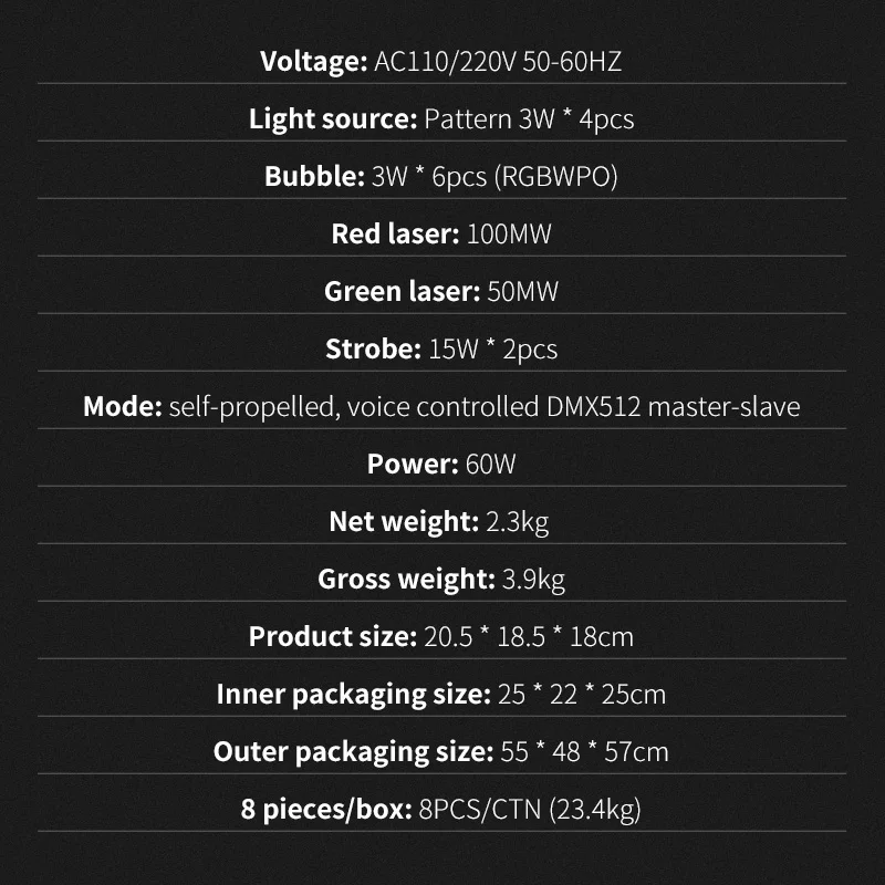 Stage Pattern Laser Light LED 4 x3w Pattern Laser Lights RGB Strobe Laser Party Effect Pattern Laser DMX512 DJ Disco Projector