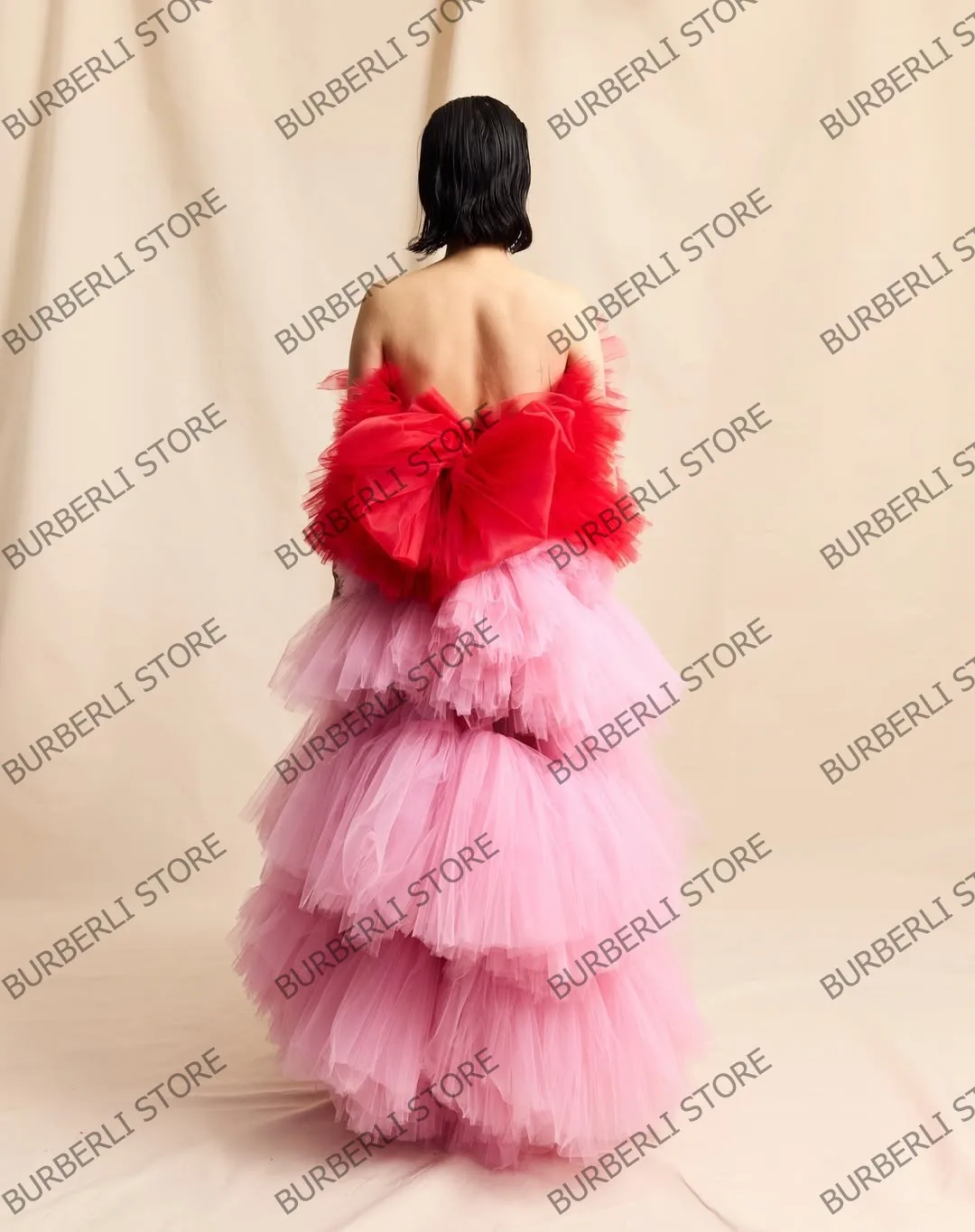 Moda mix cores em camadas tule vestido de verão elegante inchado malha longo vestidos formais fofos ocasiões especiais vestidos de festa