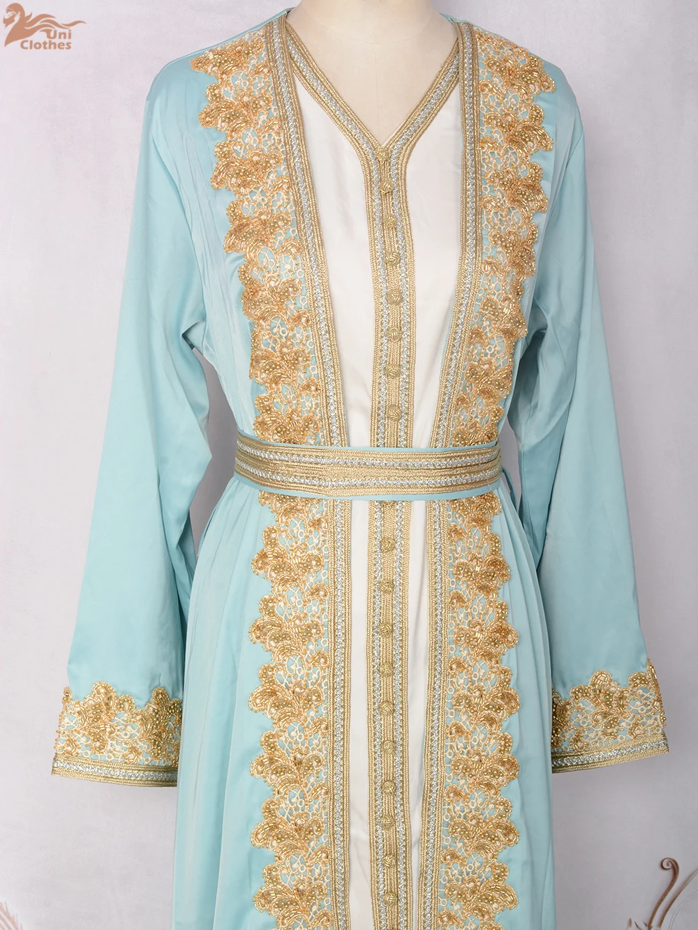 

Muslim Sets Women Embroidery Evening Dress Dubai Abaya Turkey Kaftan Eid Djellaba Ramadan Morocco Caftan Gown Jalabiya Vestido