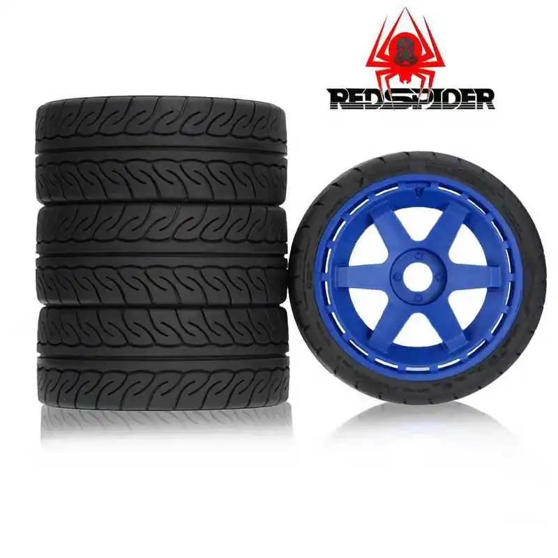 4pcs RC WRC Rally Tires and Wheel Rims for 1/7 1/8 MJX KM Thor FS Racing Ford Mustang KKPIT Blackbird ZD Racing Upgrade Parts view 6