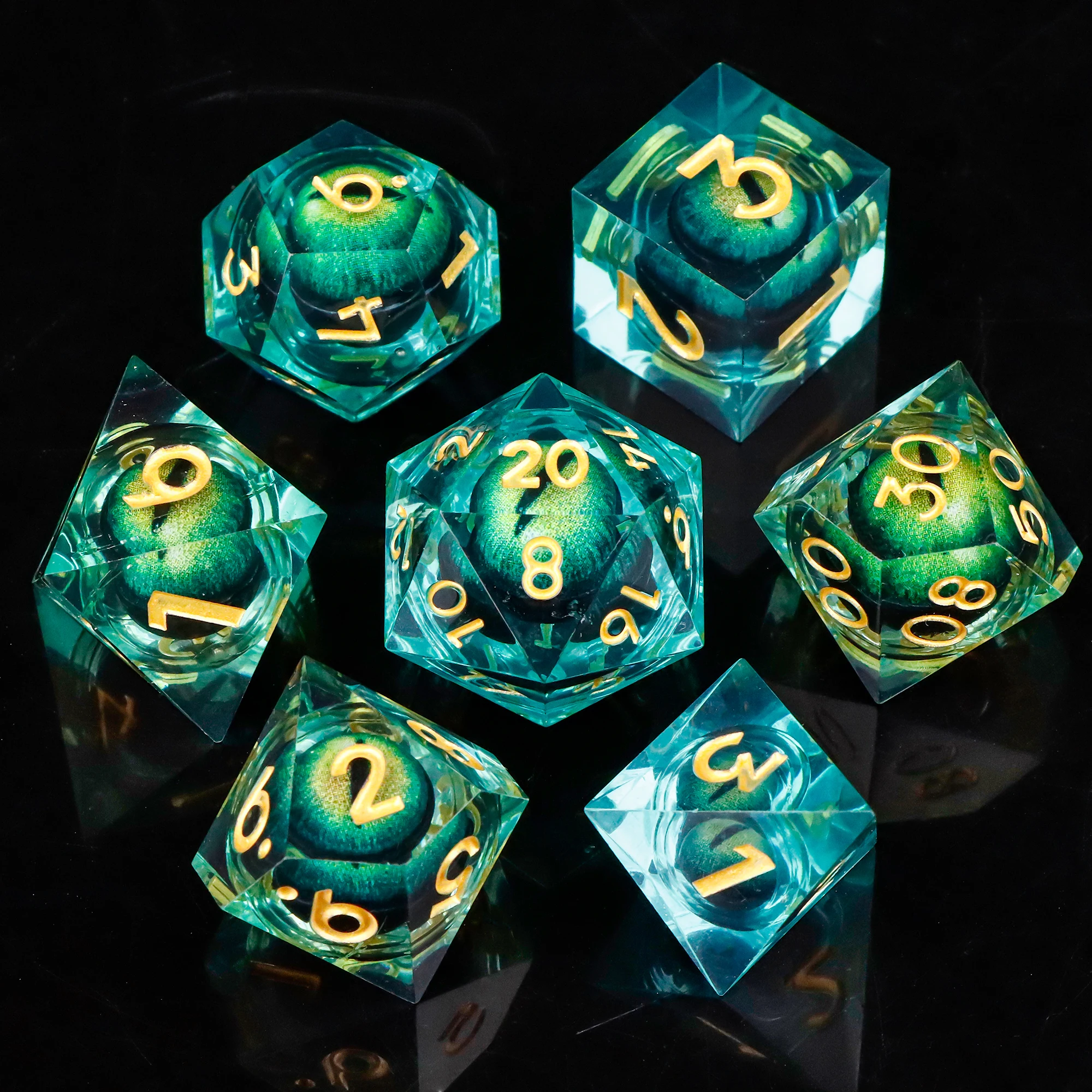 

MUNDICE RPG Dice, Full Set Dice for DnD, Polyhedral Dice for Dungeons and Dragons, Sharp Edge Resin Dice, D&D