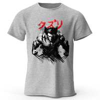 Men's Wolverine Ink Wash Painting Printed T-Shirt 100% Cotton Oversized Art Graphic Tees for Women Summer Tops Fusion Streetwear