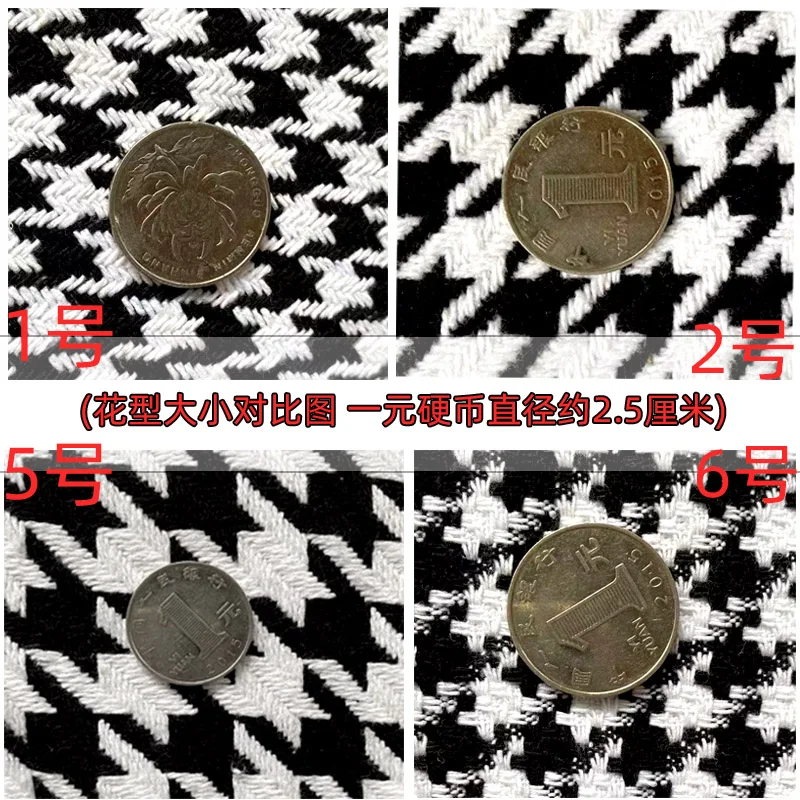 50*150cm Classic Thickened Houndstooth Fabric Wool + Polyester Coarse Spinning Woolen Coat DIY Clothing Sewing Fabric 700-760g/m