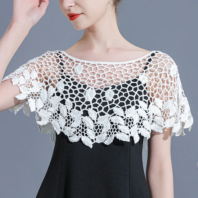 

Свадебная шаль, женская тонкая кружевная блузка, летнее и осеннее платье, плащ, внешняя маленькая шаль, универсальное вязаное короткое плечо.