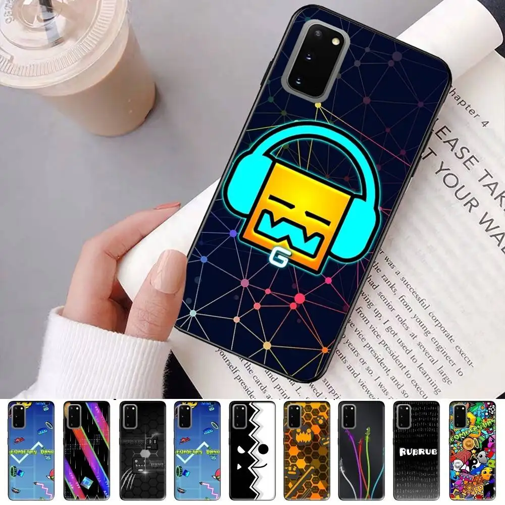 Geometry Dash Game Phone Case For Samsung S 24 Fe 25 Ultra Plus 20 Lite 21 30 22 23 24 22 Ultra 5G Fundas