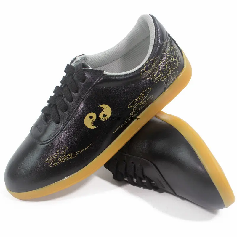 أحذية تاي تشي للرجال والنساء أحذية فنون الدفاع عن النفس الجلدية أحذية رياضية كونغ فو غير قابلة للانزلاق أحذية كونغ فو منخفضة الأعلى الصينية التقليدية