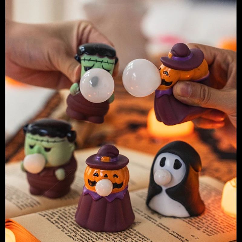Halloween Squeeze Fidget Toys Pumpkin Blow Bubbles Stress Relief Anti-stress Toys for Adult Christmas Gifts Indoor Decorate 2026