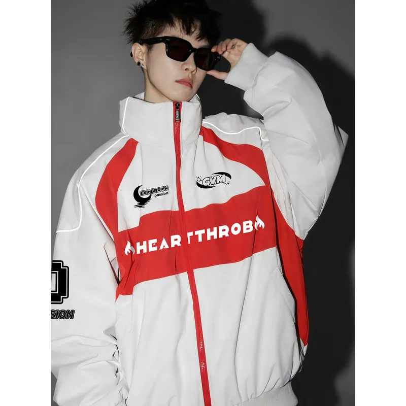 

Мужское хлопковое джатовое пальто в стиле американского хип-хопа с воротником-стойкой, мотоциклетное пальто цвета Blo, молодежное повседневное Thiened Long Sve