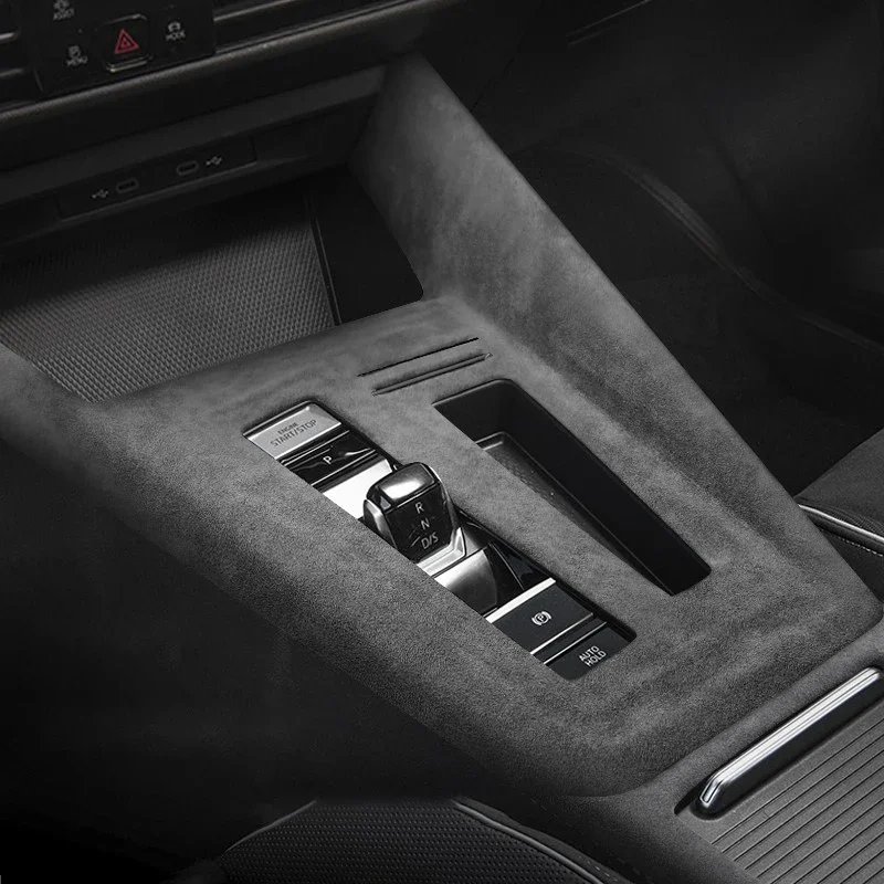 

For VW Golf 8 Generation MK8 2021 2022 2023 2024 Alcantara Suede Overlay Panels on enter Gear Panel