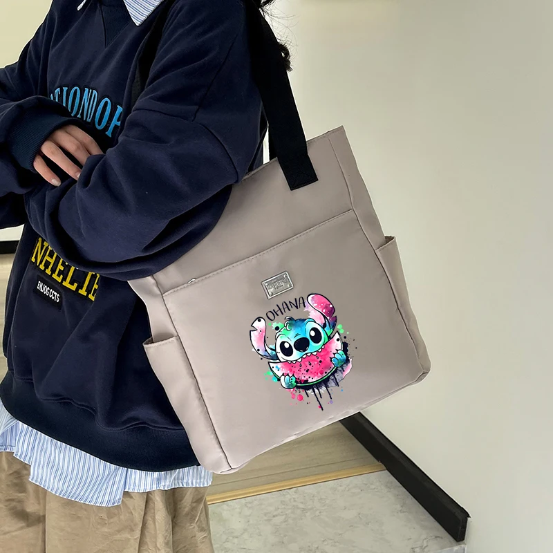 Disney Stitch Shoulder Bag Cute Large Capacity Cartoon Stich Casual Hundred Fashion Handbag Trendy Tote Bags for Work Commuting