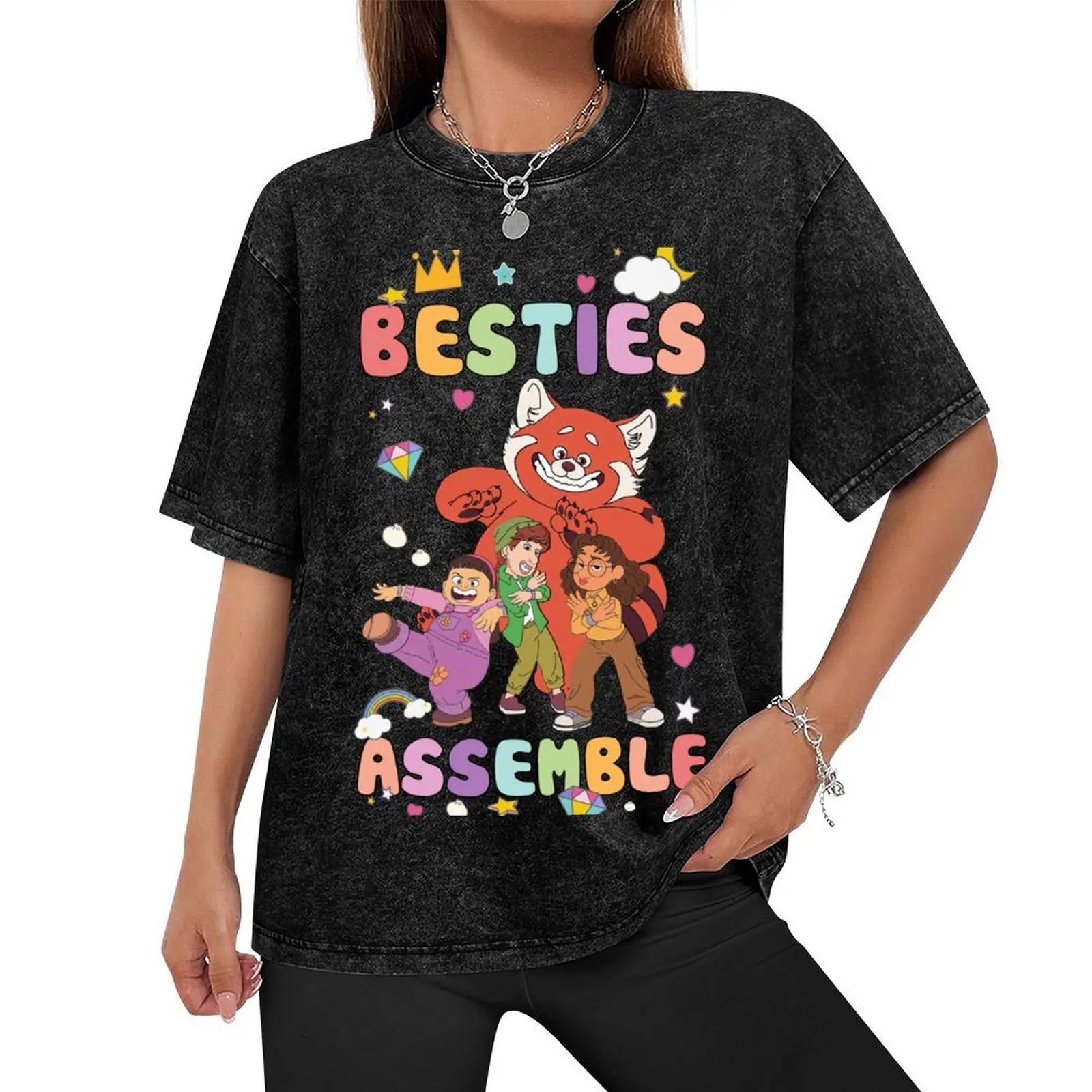 Besties Assemble T-Shirt oversized graphic tee anime tshirt t shirt men