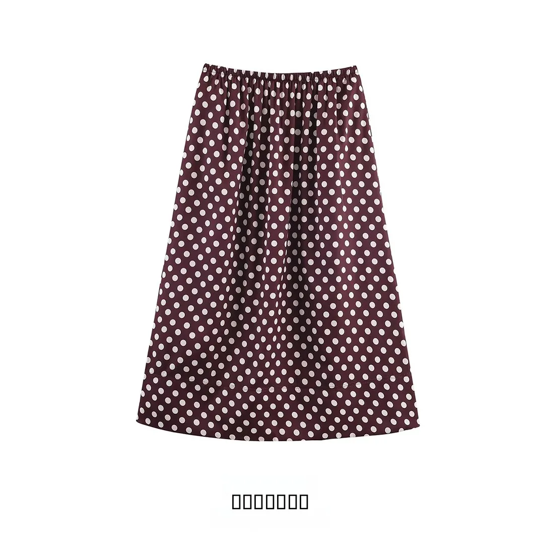 

Faionable Simple Polka Dot ter Ne Dr Женская юбка трапециевидной формы с высокой талией из полиэстера Ci Commute Sle