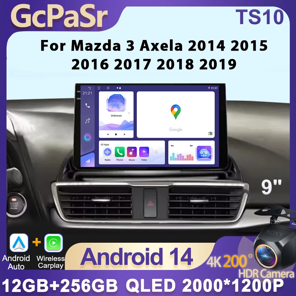 

Car Radio For Mazda 3 Axela 2014 2015 2016 2017 2018 2019 Android 14 Auto Player Navigation Multimedia Carplay GPS No 2din DVD