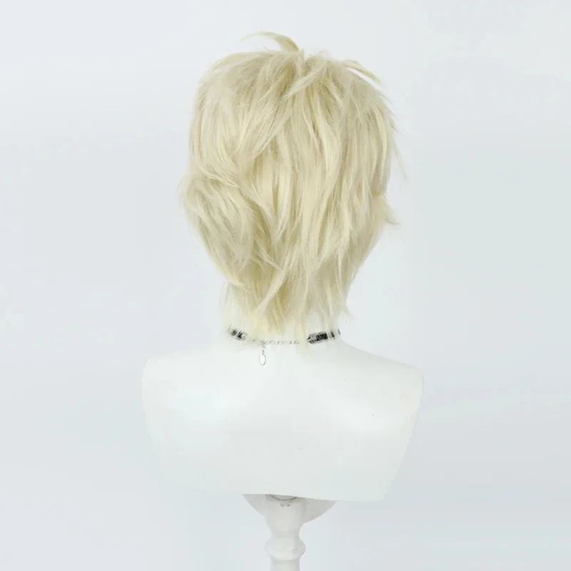 الهوية الخامس ألفا لورينز الناسك شعر مستعار تأثيري قصيرة مقاومة للحرارة الاصطناعية الشعر هالوين كرنفال حفلة لعب الأدوار + غطاء شعر مستعار مجاني #4