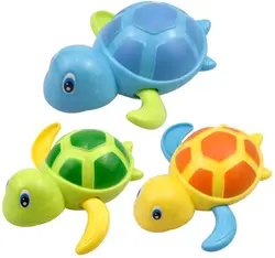 Juguetes de baño para bebés, tortuga con mecanismo de relojería, juguete de baño de cuerda, tortuga de natación, entrega aleatoria