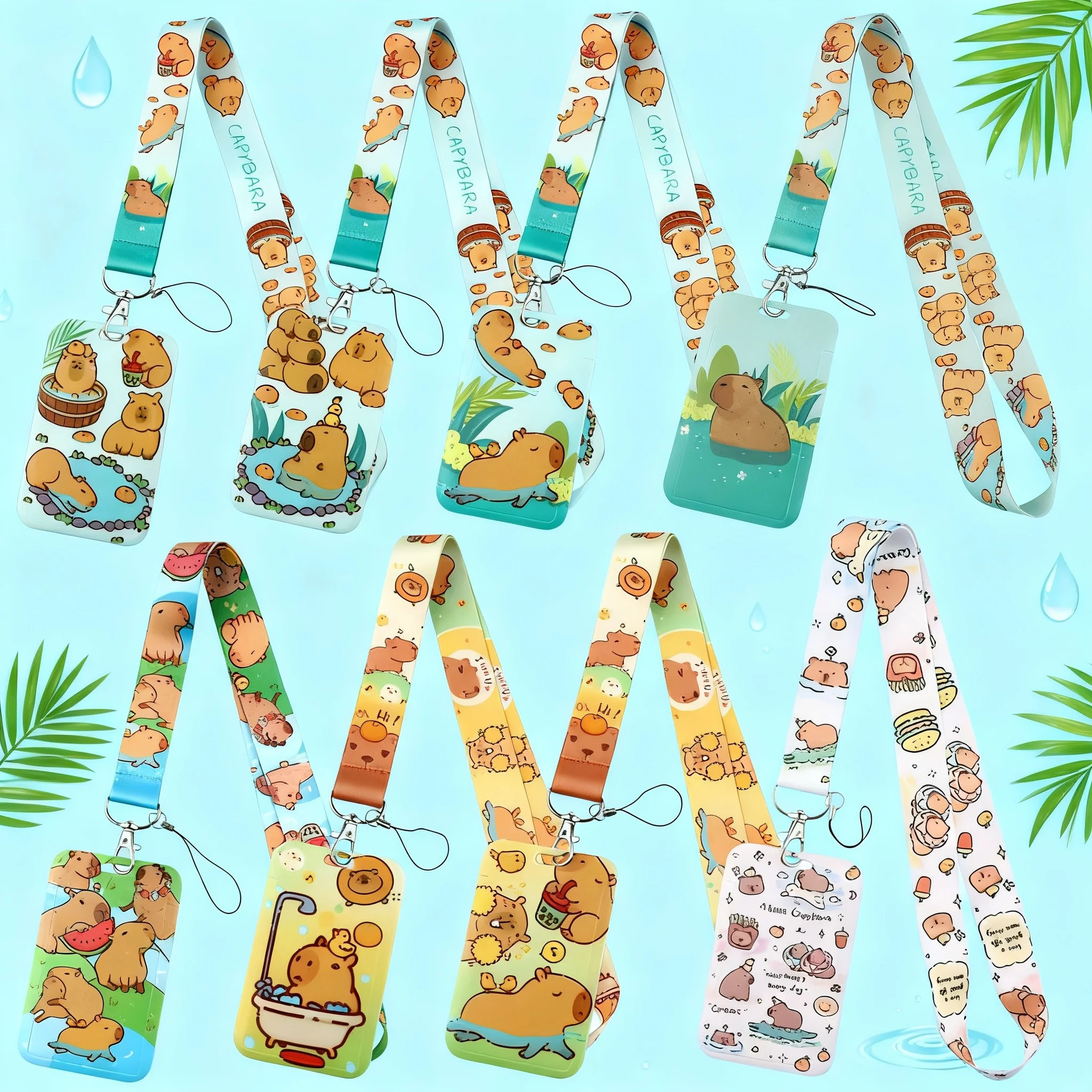 Cute Capybara Lanyards for Key Holder Neck Strap Card Badge Holder Gym Keychain Cosplay Accessories Toys Gift for Women Men Kids