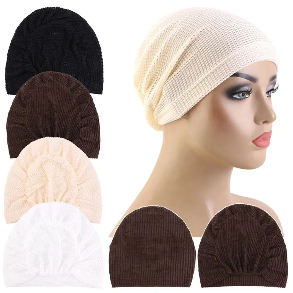 Trendy Multicolor Crinkle Hijab Turban Elastic Soft Hood Breathable Polyester Headscarf For Women