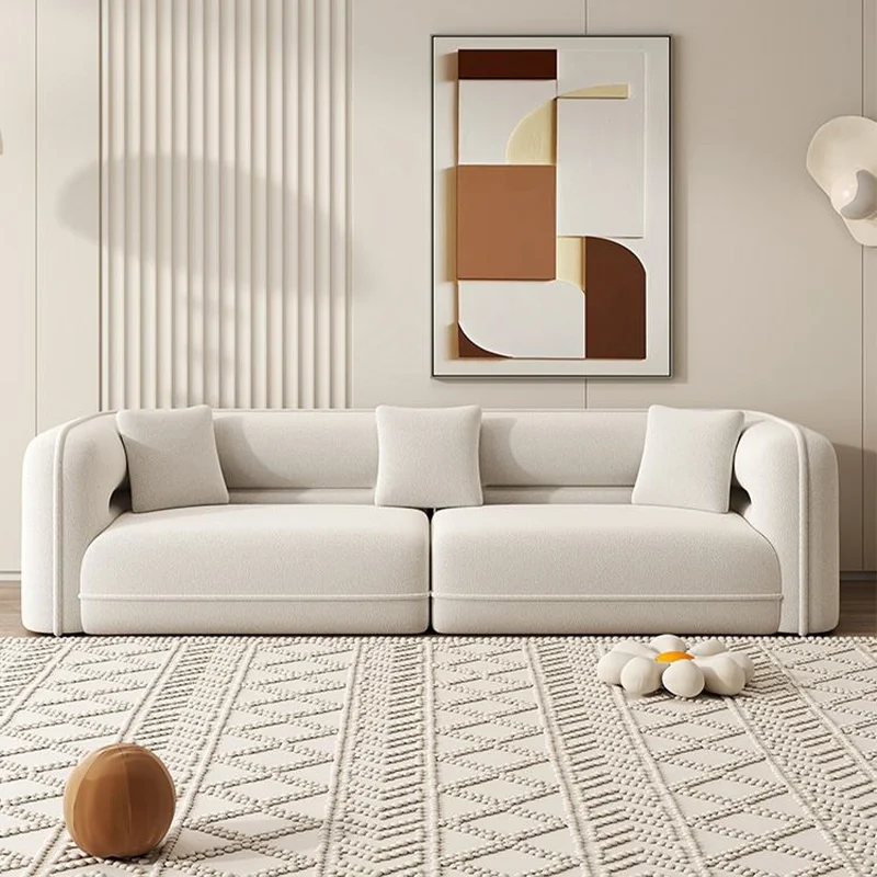 

# Contemporary Simple Fabric Upholstered Square Sofa Sets Reclining Lounge Couches Living Room Furniture