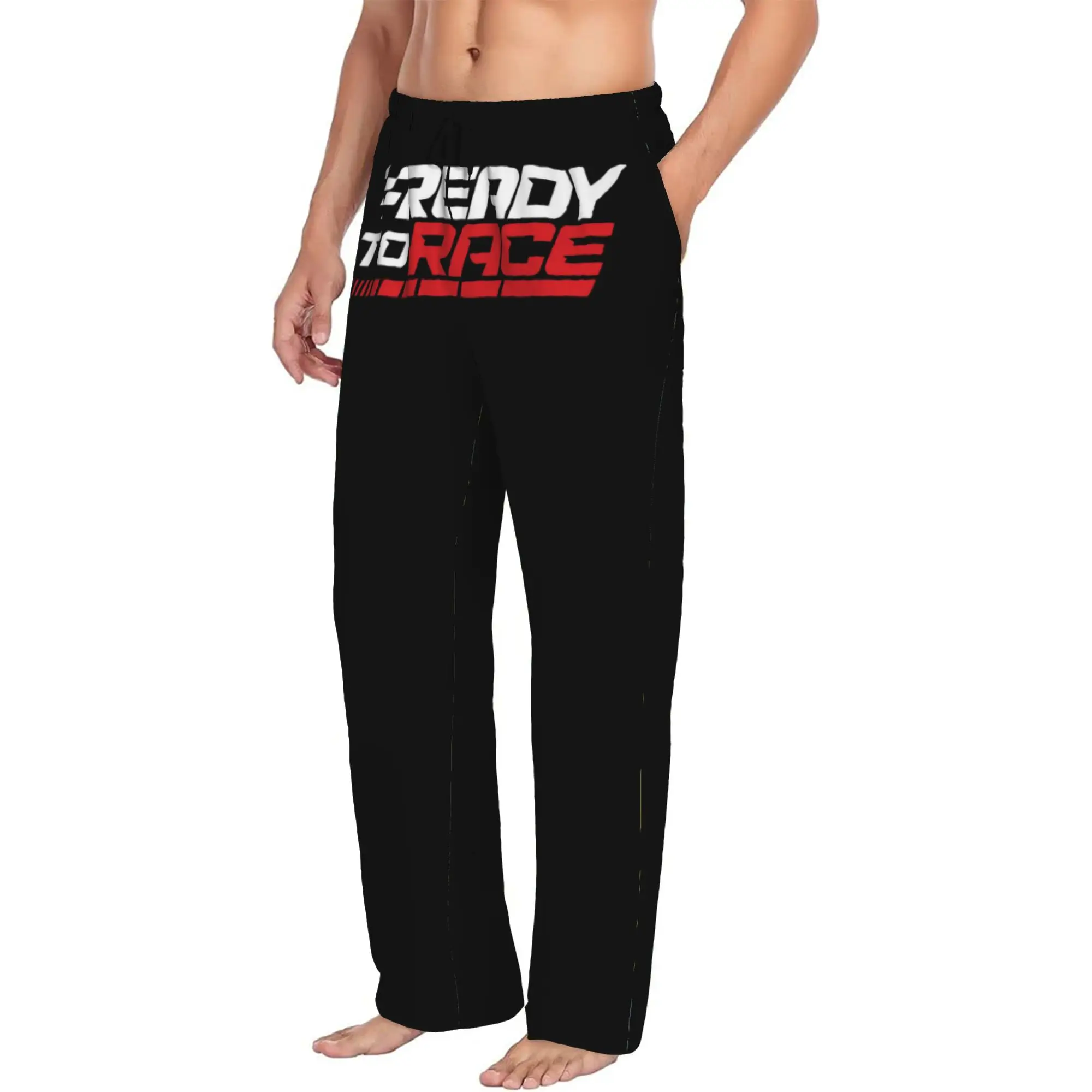 Custom Men's Ready To Race Pajama Pants Print  Sleep Sleepwear Bottoms with Pockets
